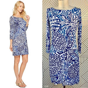 Lilly Pulitzer‎ Sophie Dress Indigo Homeslice Print